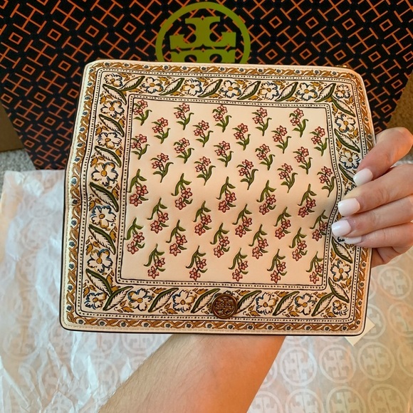 Tory Burch Walker Printed Zip Slim Wallet Ditsy Borders Floral - Picture 5 of 12